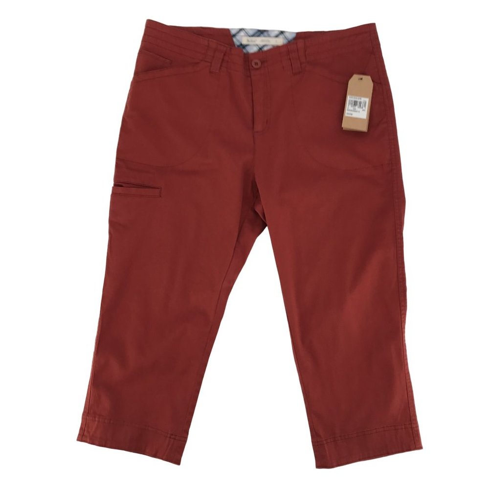 NWT Woolrich Womens Burnt Orange Wood Dove Mid Rise Capri Pants Size 10